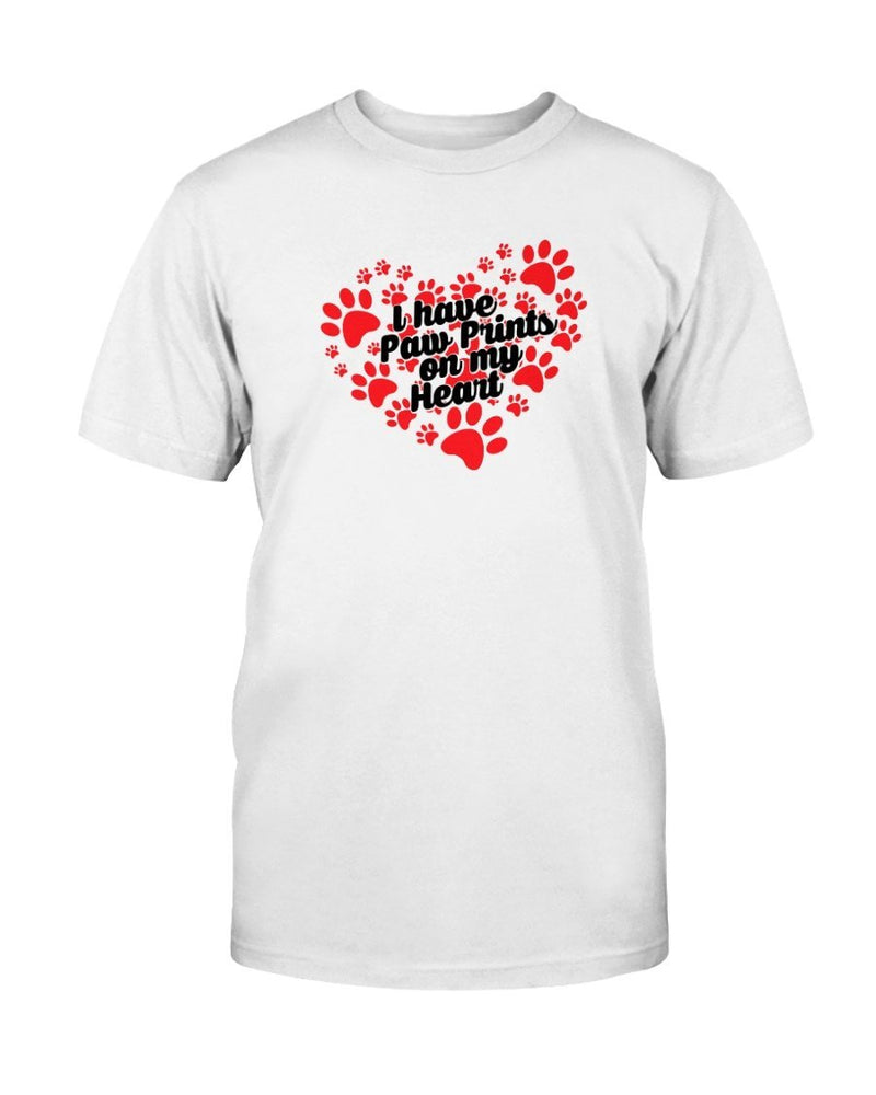 Paw Prints on Heart T-Shirt - Two Chicks Designs