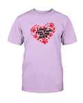 Paw Prints on Heart T-Shirt - Two Chicks Designs